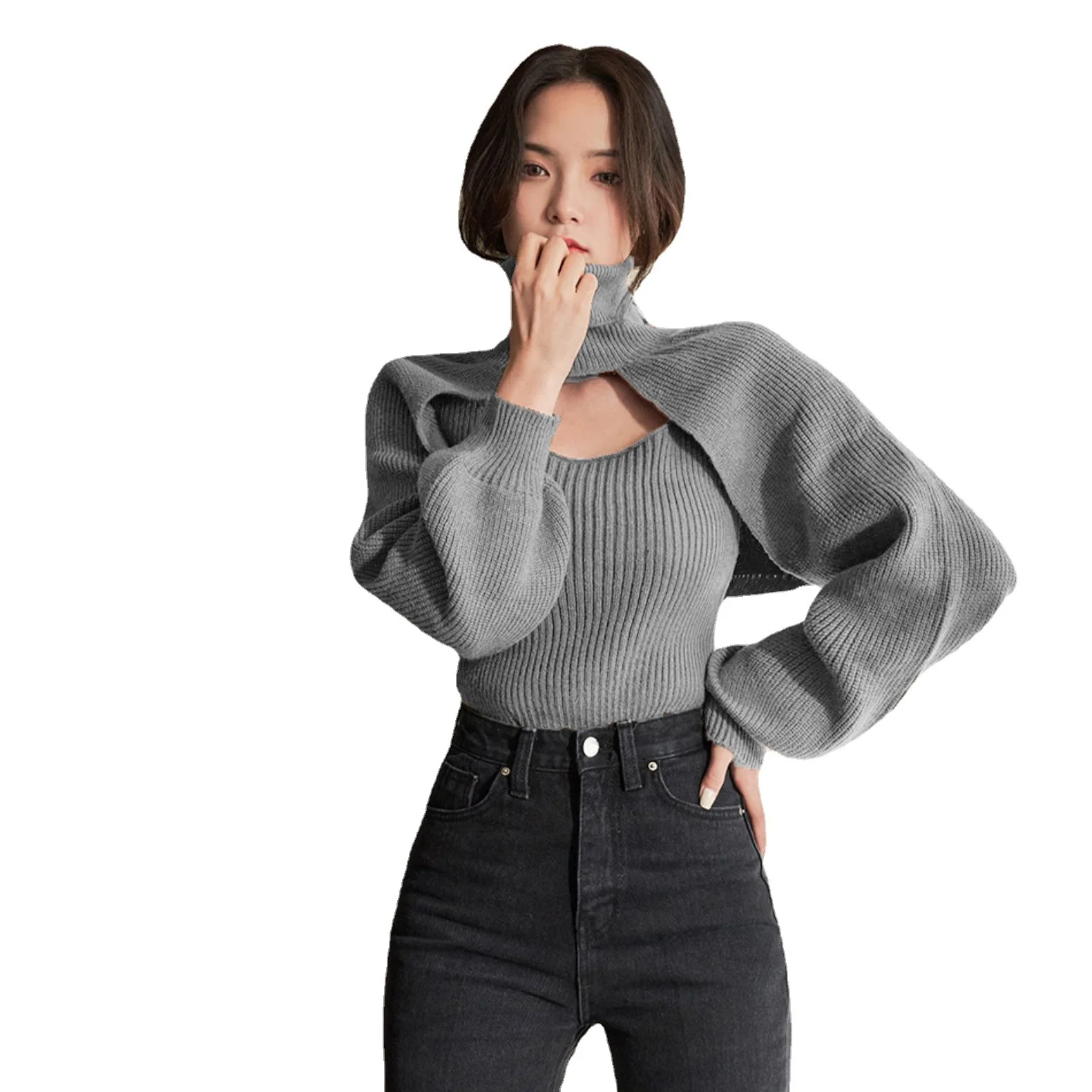 Women's Knitted Sweater 2022 Autumn And Winter Slim Solid Color High Collar Pullover Knitted Two-piece Pullover Sweater
Women's Knitted Sweater 2022 Autumn And Winter Slim Solid Color High Collar Pullover Knitted Two-piece Pullover Sweater