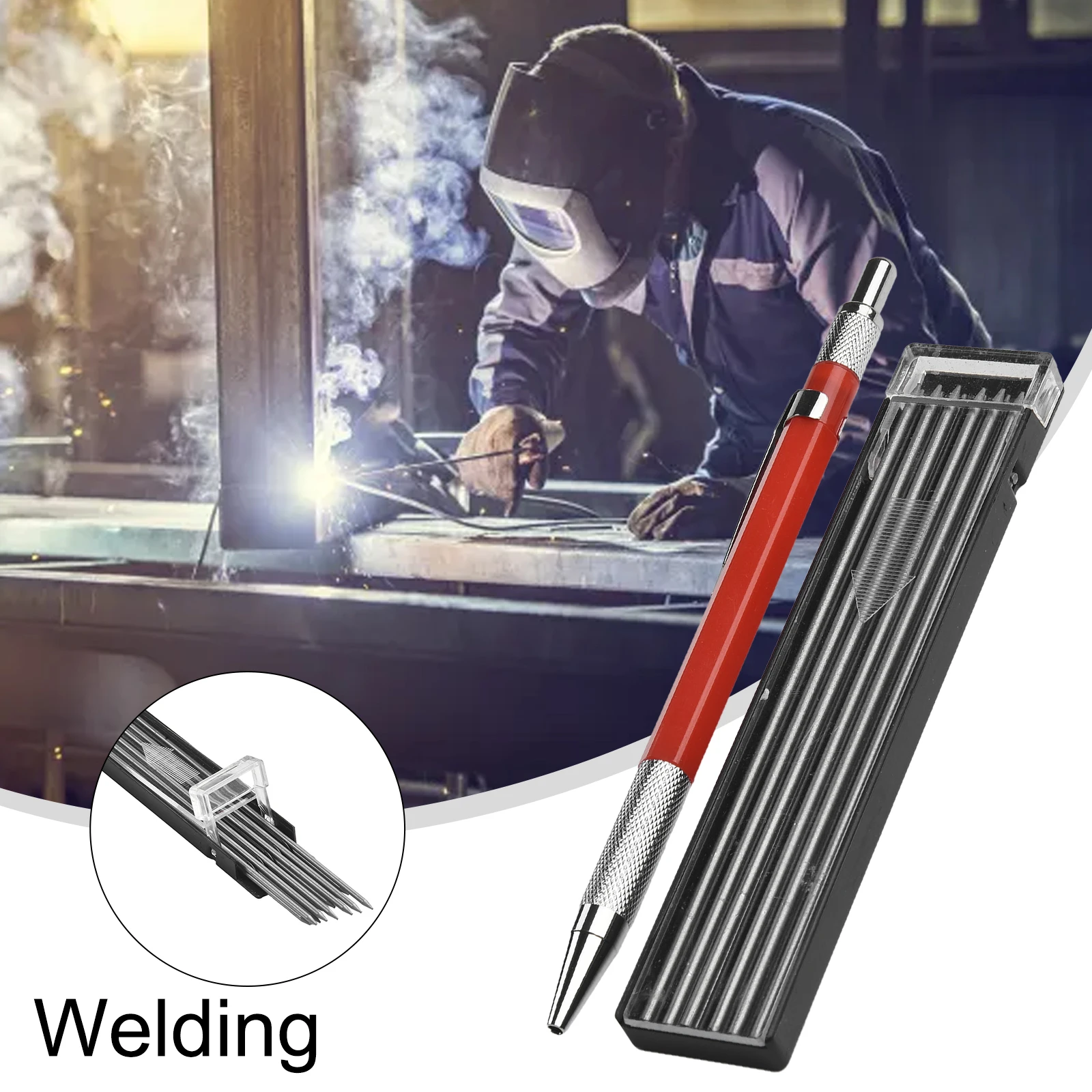 Welders Pencil With 12PCS Silver Streak Refills Metal Marker Mechanicalhs Welding Equipment Accessories
Welders Pencil With 12PCS Silver Streak Refills Metal Marker Mechanicalhs Welding Equipment Accessories