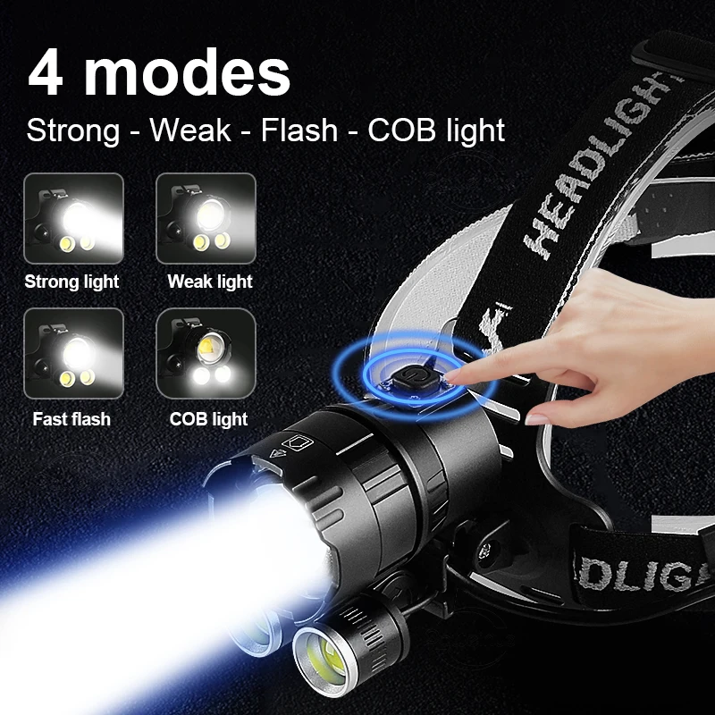 Flashlight Headlight Led Head Headlamp Lamping Powerful Lantern Rechargeable Light Power High Fishing Newest
Flashlight Headlight Led Head Headlamp Lamping Powerful Lantern Rechargeable Light Power High Fishing Newest