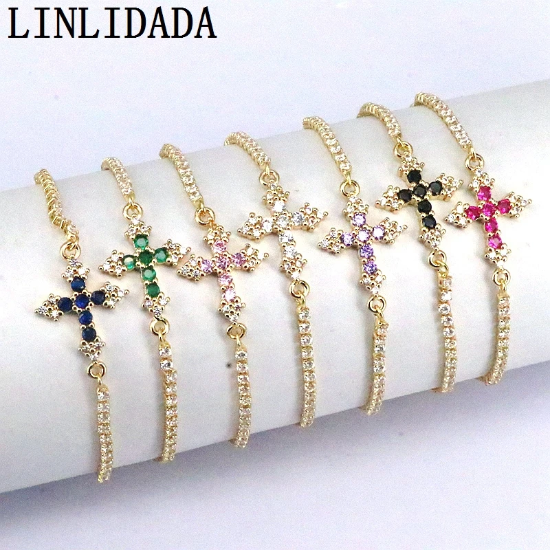 10Pcs Gold Plated Crystal Tennis Chain Cross Bracelets for Women Multicolor CZ Cross Charm Bracelets Protection Jewelry
10Pcs Gold Plated Crystal Tennis Chain Cross Bracelets for Women Multicolor CZ Cross Charm Bracelets Protection Jewelry