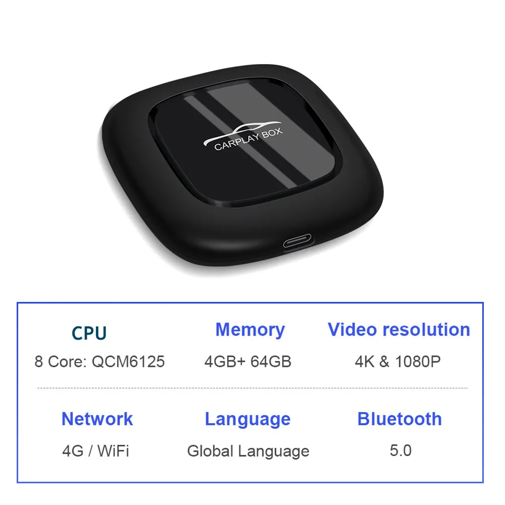 CarPlay AI Box Wireless Carplay Wireless AN Auto Bluetooth Player Box Plug And Play Car Intelligent System Box
CarPlay AI Box Wireless Carplay Wireless AN Auto Bluetooth Player Box Plug And Play Car Intelligent System Box
