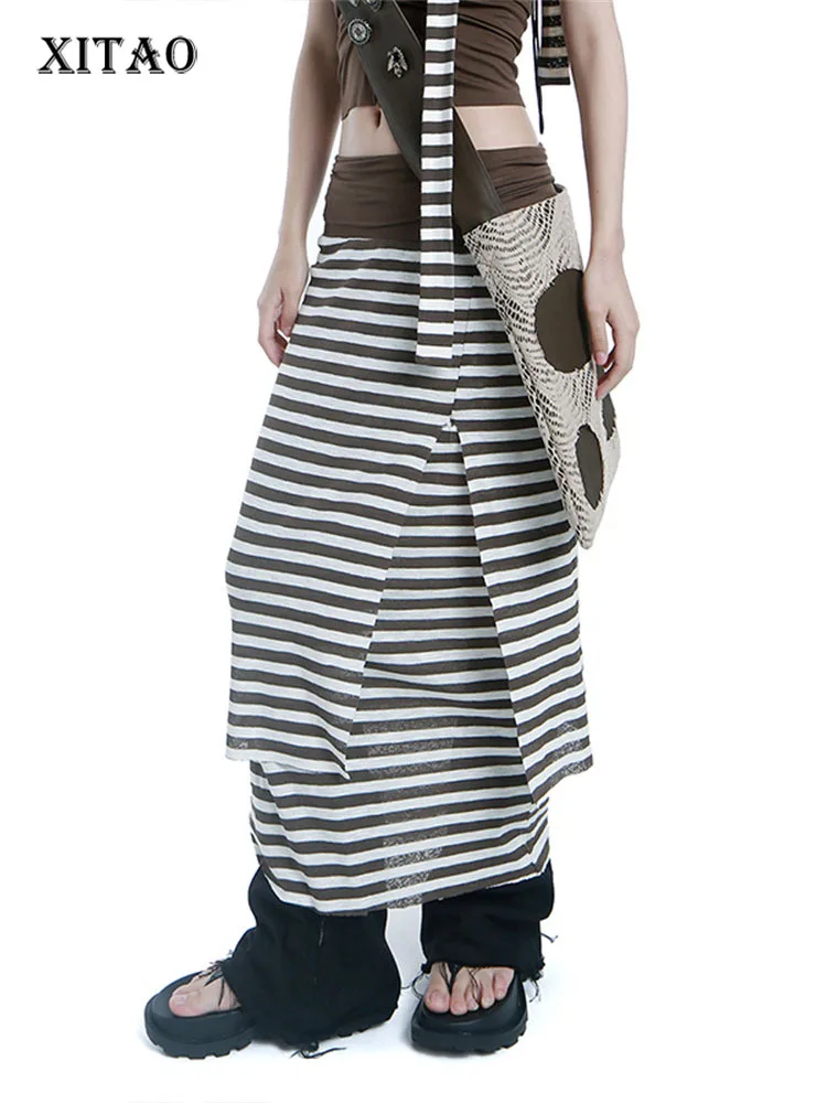 XITAO Fashion Striped Skirt Elastic Waist Split Loose Patchwork Small Fresh Casual Style 2022 Summer Elegant Skirt WLD8212
XITAO Fashion Striped Skirt Elastic Waist Split Loose Patchwork Small Fresh Casual Style 2022 Summer Elegant Skirt WLD8212