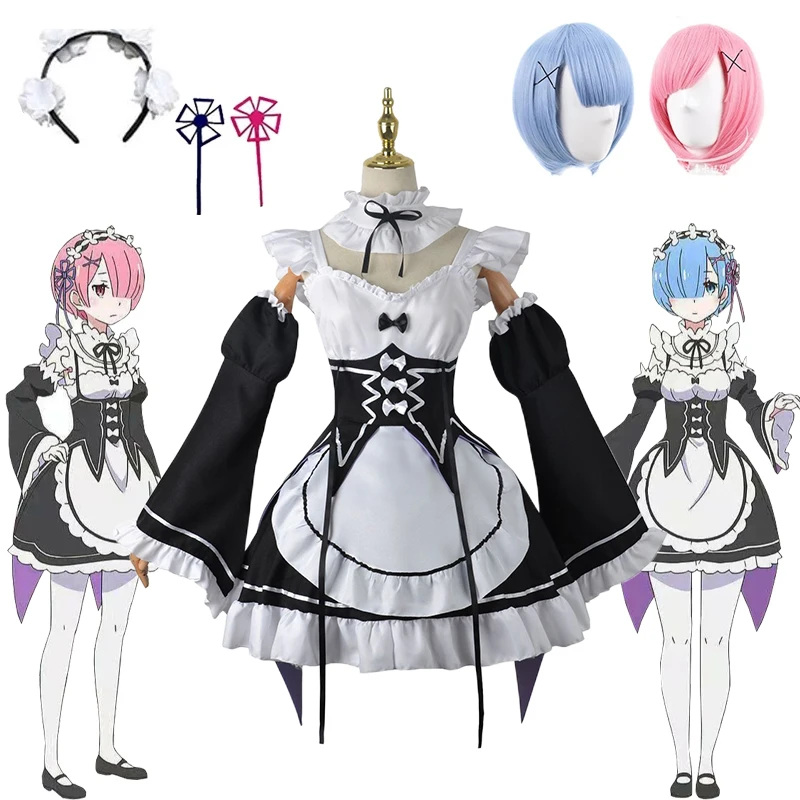 Anime Rem Ram Cosplay Costumes Re:zero Kara Hajimeru Isekai Seikatsu Kawaii Maid Servant Dress Wig Socks Halloween Costume
Anime Rem Ram Cosplay Costumes Re:zero Kara Hajimeru Isekai Seikatsu Kawaii Maid Servant Dress Wig Socks Halloween Costume