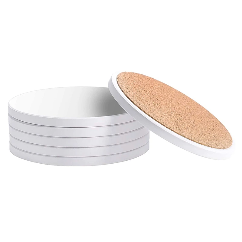 Sublimation Blanks Coasters For Drinks, Absorbent Ceramic Coaster Set With Cork Backing Pads, Heat Transfer Cup 6Pcs
Sublimation Blanks Coasters For Drinks, Absorbent Ceramic Coaster Set With Cork Backing Pads, Heat Transfer Cup 6Pcs