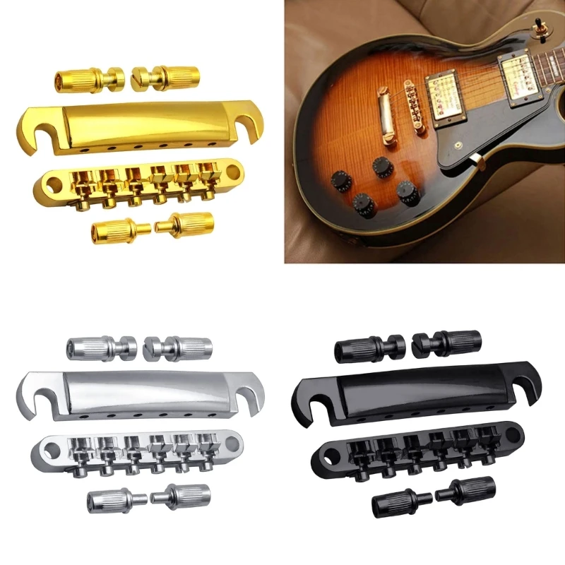 Bridge and Stop Bars Tailpiece Combo with Studs Set for 6 String Electric Guitar
Bridge and Stop Bars Tailpiece Combo with Studs Set for 6 String Electric Guitar