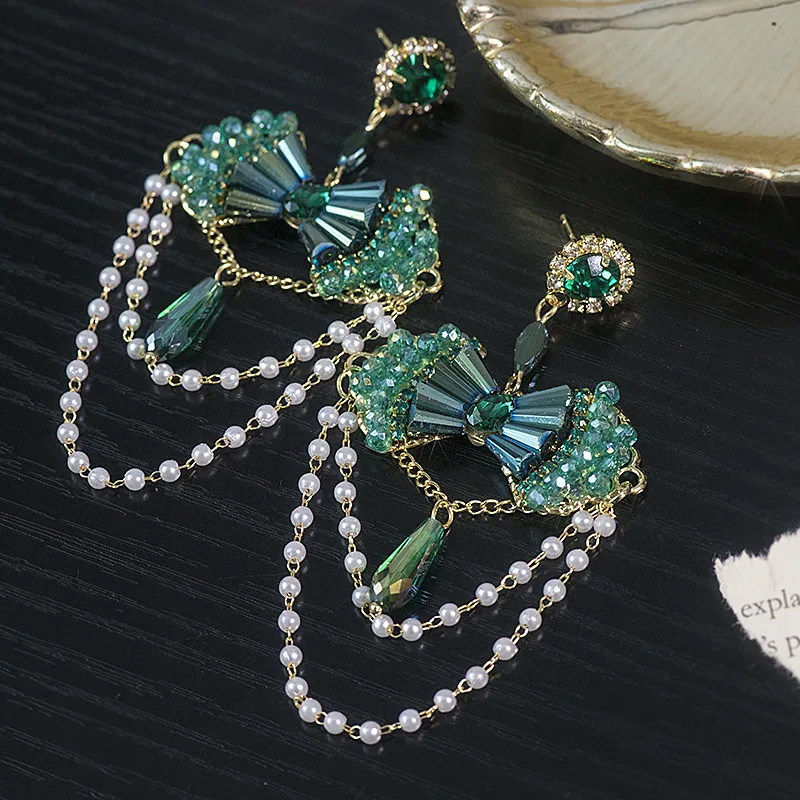 Drop Earrings for Women Korean Fashion 2022 Style Green Crystal Bowknot Girls Long Tassel Dangle Earrings Party Jewelry Gifts
Drop Earrings for Women Korean Fashion 2022 Style Green Crystal Bowknot Girls Long Tassel Dangle Earrings Party Jewelry Gifts