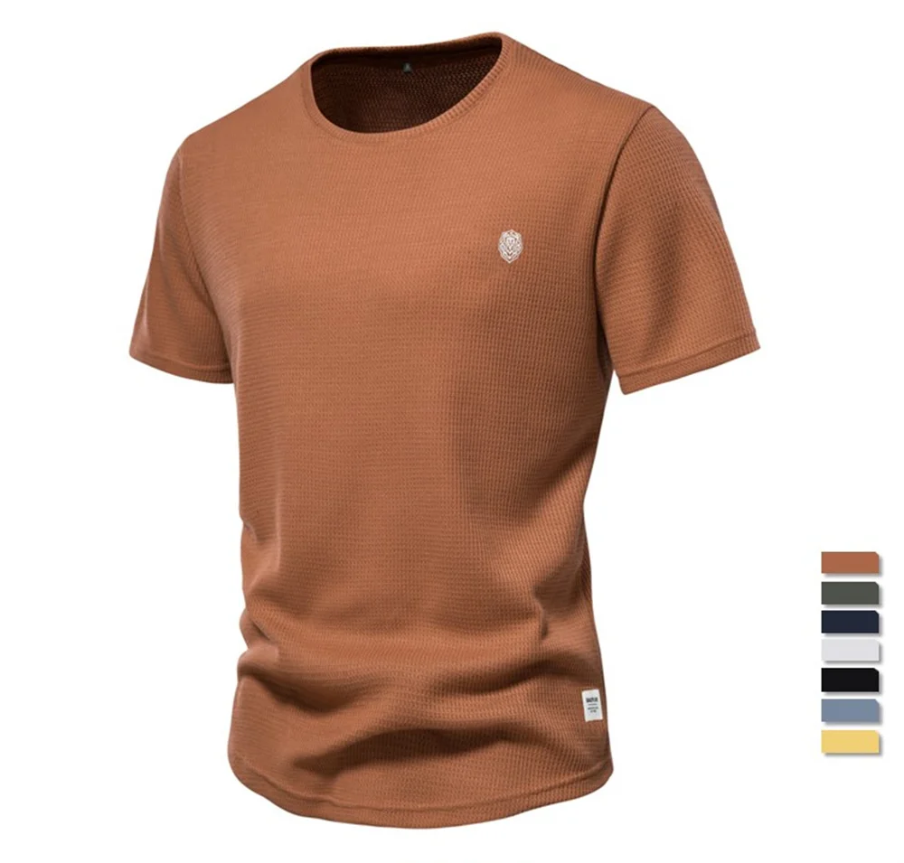 Waffle Men's T-shirts Solid Color O-neck Short Sleeve Casual T-shirts For Men New Summer Basic Breathable Tops Tee Men T-shirts
Waffle Men's T-shirts Solid Color O-neck Short Sleeve Casual T-shirts For Men New Summer Basic Breathable Tops Tee Men T-shirts