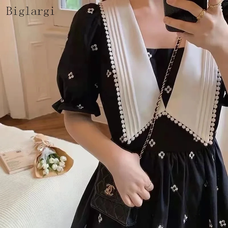 Vintage Puff Sleeve Dress Women Summer Korean Style Slim A-line Black Ladies Dresses 2022 New Dress Woman Vestido
Vintage Puff Sleeve Dress Women Summer Korean Style Slim A-line Black Ladies Dresses 2022 New Dress Woman Vestido