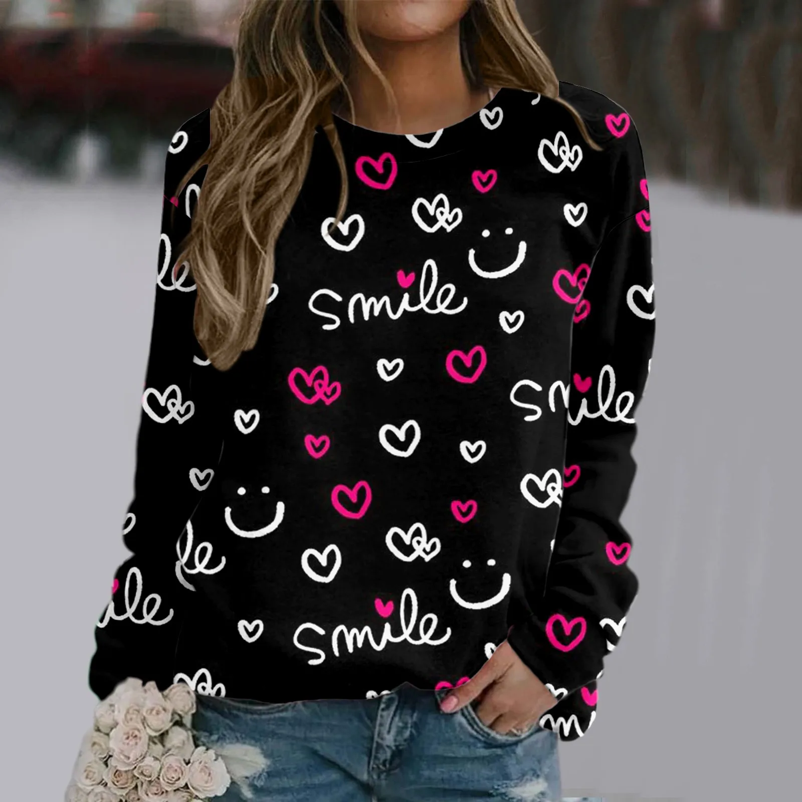 Hoodies Blouse For Womens Valentine's Day Print Sweatshirt Round Neck Pullover Tops Casual Long Sleeve Workout Shirts Loose Tops
Hoodies Blouse For Womens Valentine's Day Print Sweatshirt Round Neck Pullover Tops Casual Long Sleeve Workout Shirts Loose Tops