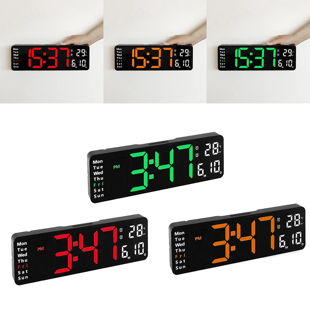 LED Digital Wall Clock Temperature Date Display Alarm Clock Home Decor 13Inch Screen Temperature Date Day Display Electronic LED
LED Digital Wall Clock Temperature Date Display Alarm Clock Home Decor 13Inch Screen Temperature Date Day Display Electronic LED