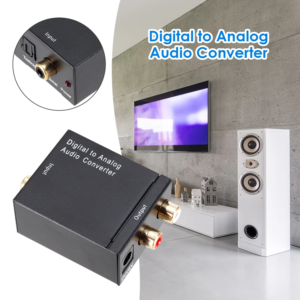 L/R RCA Audio Adapter Amplifier Easily Carrying Digital SPDIF to Analog Lightweight for TOSLINK HD DVD Amplifier HDTV
L/R RCA Audio Adapter Amplifier Easily Carrying Digital SPDIF to Analog Lightweight for TOSLINK HD DVD Amplifier HDTV