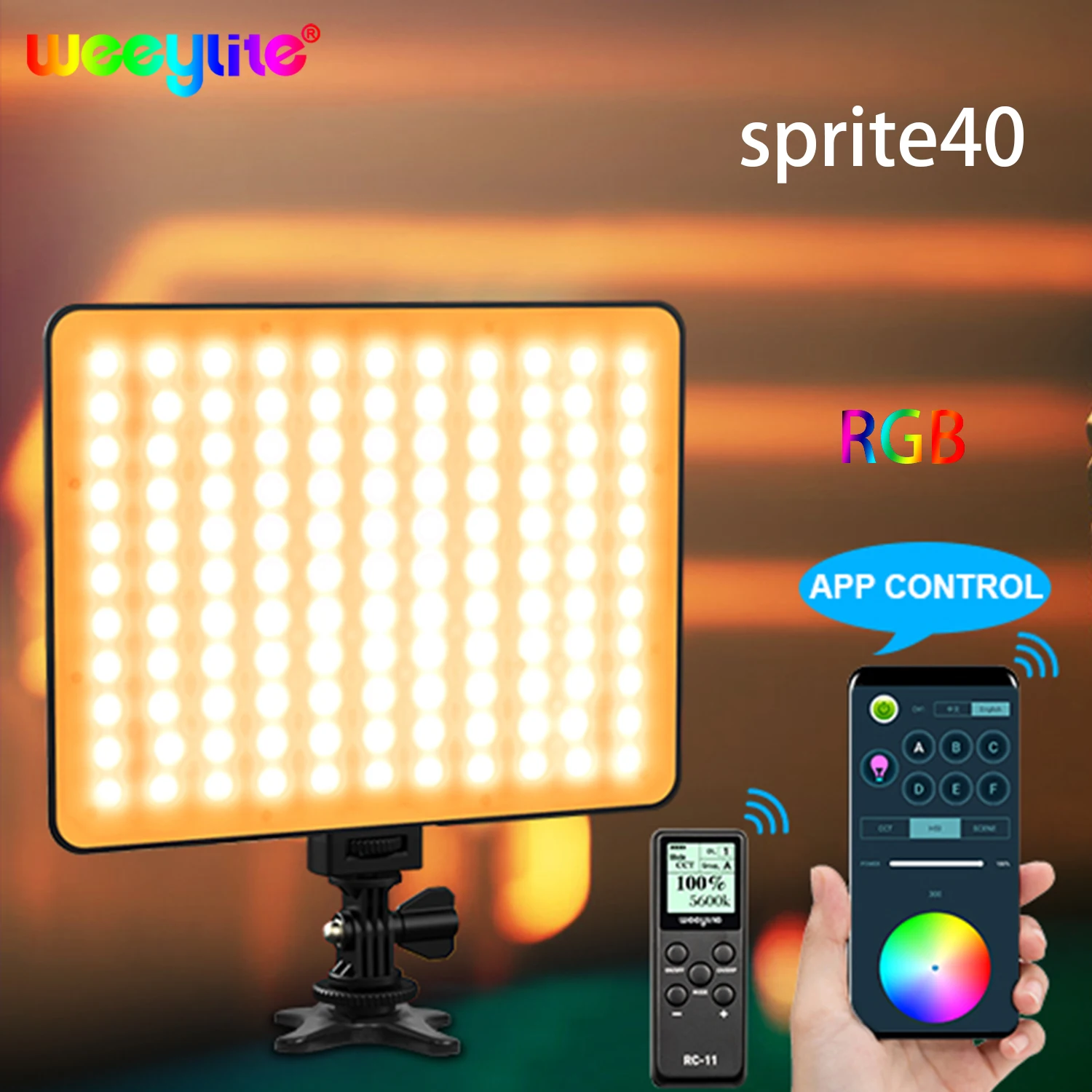 Weeylite Sprite40 RGB Camera Video Light LED Panel Light With APP/Remote Control, Ultra-Thin Light For YouTube Game Live Stream
Weeylite Sprite40 RGB Camera Video Light LED Panel Light With APP/Remote Control, Ultra-Thin Light For YouTube Game Live Stream