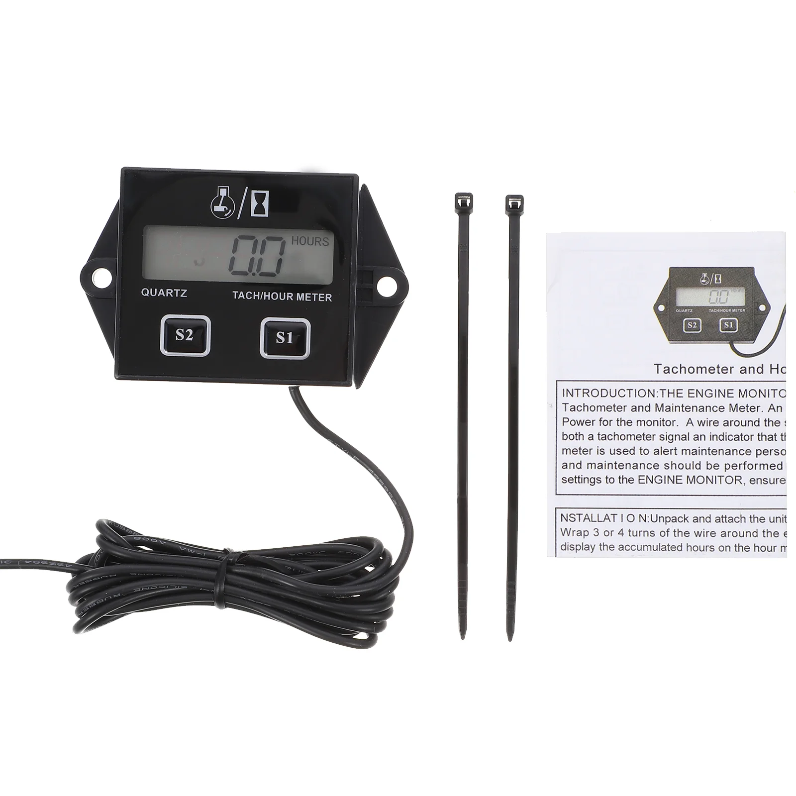 1Pc Portable LCD Display Spark Plugs Engine Digital Tach Hour Meter Tachometer Gauge for Motorcycle ATV Boat Generator (Black)
1Pc Portable LCD Display Spark Plugs Engine Digital Tach Hour Meter Tachometer Gauge for Motorcycle ATV Boat Generator (Black)