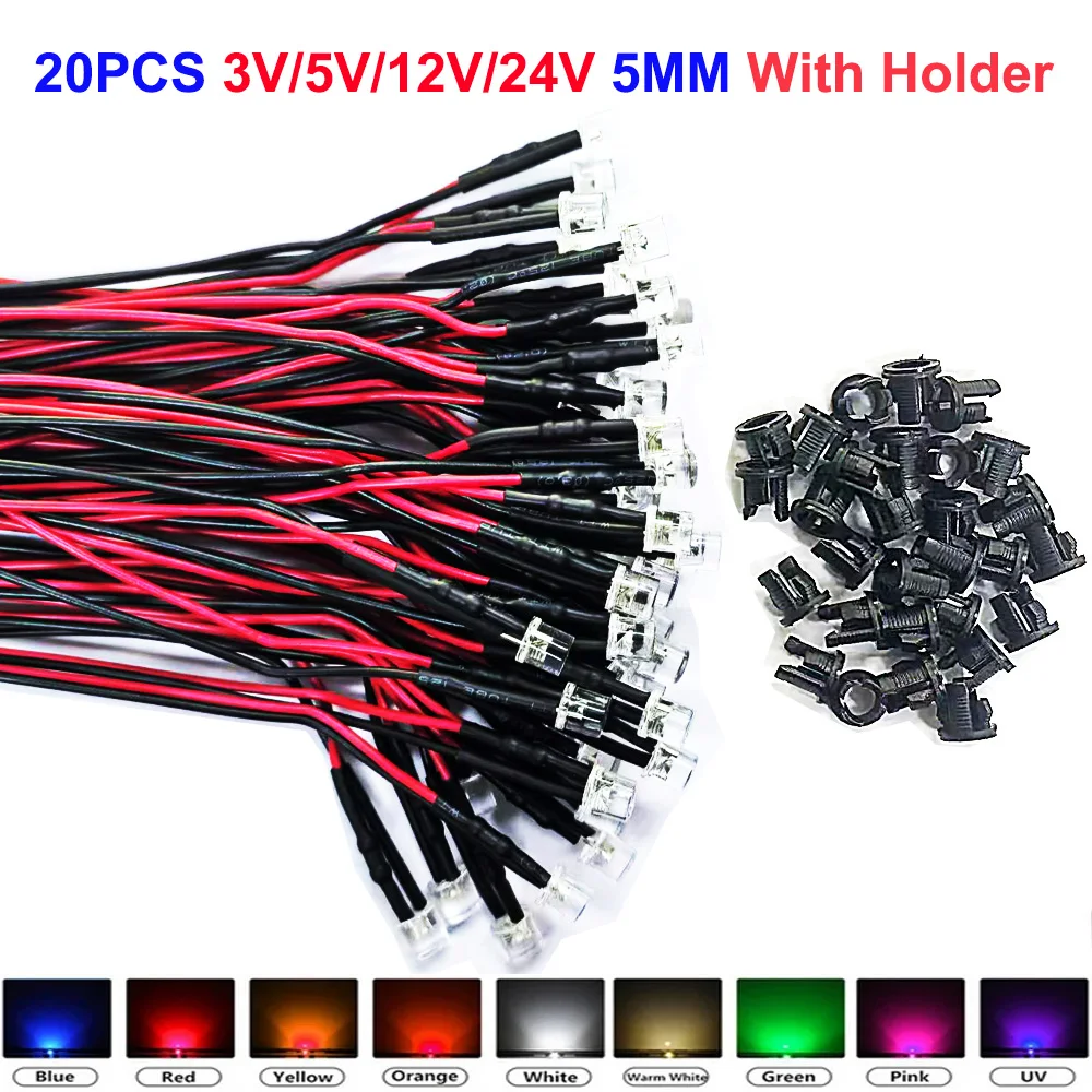 20-1000Pcs/lot 20cm 3mm 5mm pre wired Flat Top LED lights Prewired DC5V 12V 24V Dip light-emitting diode For DIY Home Decoration
20-1000Pcs/lot 20cm 3mm 5mm pre wired Flat Top LED lights Prewired DC5V 12V 24V Dip light-emitting diode For DIY Home Decoration