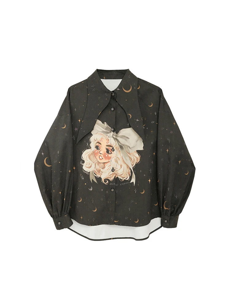 Women Retro Aesthetic Print Design Baggy Shirt Cozy Lapel Loose Casual Female Fashion Irregular Vinateg Blouses 2023 Spring New
Women Retro Aesthetic Print Design Baggy Shirt Cozy Lapel Loose Casual Female Fashion Irregular Vinateg Blouses 2023 Spring New