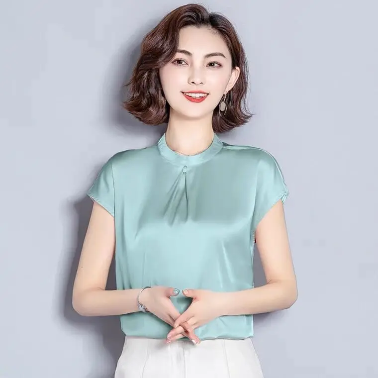New office lady O-neck elegant wild Acetate satin shirt Tops Pink White lavender 2022 Fashion Korean artificial silk Blouses
New office lady O-neck elegant wild Acetate satin shirt Tops Pink White lavender 2022 Fashion Korean artificial silk Blouses