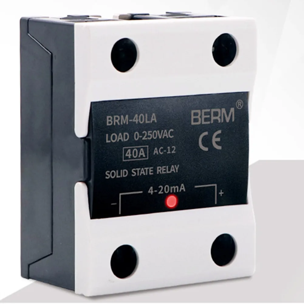 BRM-40LA Solid State Relay 4~20mA 40A Flame-Retardant Single Phase Relay SSR LA Voltage Regulation Protector Power Equipment
BRM-40LA Solid State Relay 4~20mA 40A Flame-Retardant Single Phase Relay SSR LA Voltage Regulation Protector Power Equipment