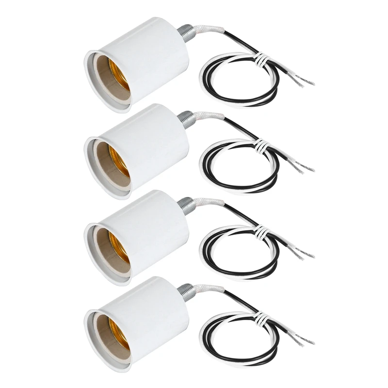 4X E27 Ceramic Screw Base Round LED Light Bulb Lamp Socket Holder Adapter Metal Lamp Holder with Wire White
4X E27 Ceramic Screw Base Round LED Light Bulb Lamp Socket Holder Adapter Metal Lamp Holder with Wire White