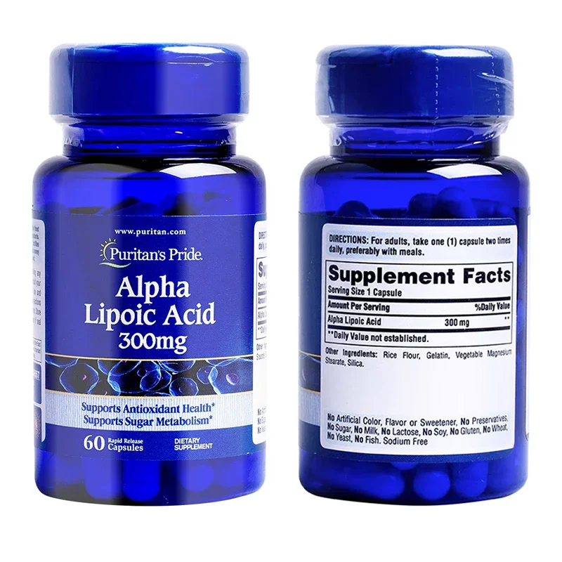 

1 bottle 300 mg alpha lipoic acid capsules lower blood sugar insulin dependence antioxidant anti-aging health food free shipping