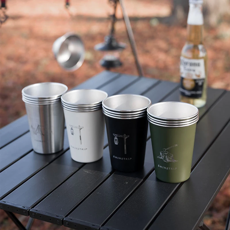 

350ml Portable Camping Coffee Cup Outdoor Ins Style 304 Stainless Steel Beer Mug Picnic Barbecue Cold Drink Mug