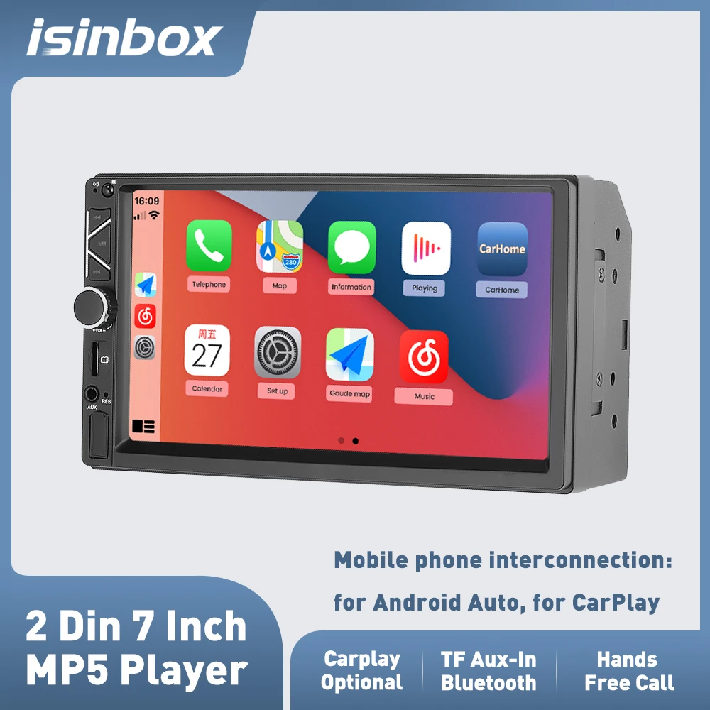 Universal 7 Inch Carplay Car MP5 Player 2 DIN Bluetooth Receiver Hands Free Call TF Aux-In USB FM Colorful Lights Stereo Radio
Universal 7 Inch Carplay Car MP5 Player 2 DIN Bluetooth Receiver Hands Free Call TF Aux-In USB FM Colorful Lights Stereo Radio