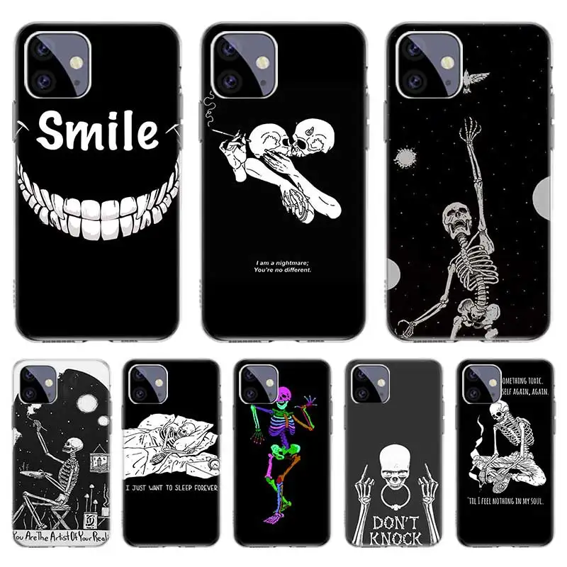 Funny Skull Skeleton Case For Iphone 11 12 Pro Max 13 7 8 Plus XR XS X 12 Mini 6 6S SE 2020 SE2 Cover Shell Funda Coque
Funny Skull Skeleton Case For Iphone 11 12 Pro Max 13 7 8 Plus XR XS X 12 Mini 6 6S SE 2020 SE2 Cover Shell Funda Coque
