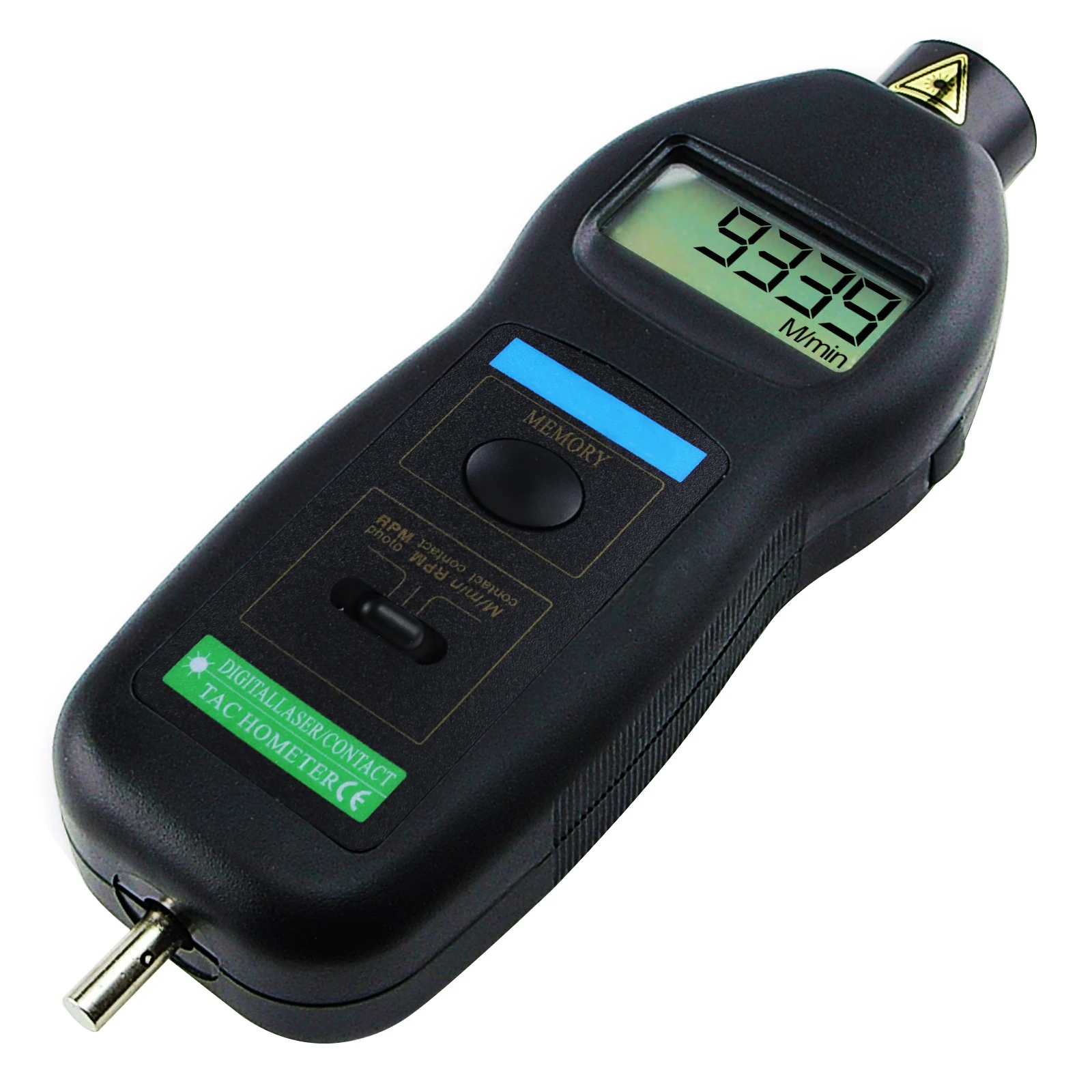 2in1 Non-contact & Contact Digital Laser Tachometer Portable 0.5 ~ 99,999RPM Range Auto Ranging m/min
2in1 Non-contact & Contact Digital Laser Tachometer Portable 0.5 ~ 99,999RPM Range Auto Ranging m/min