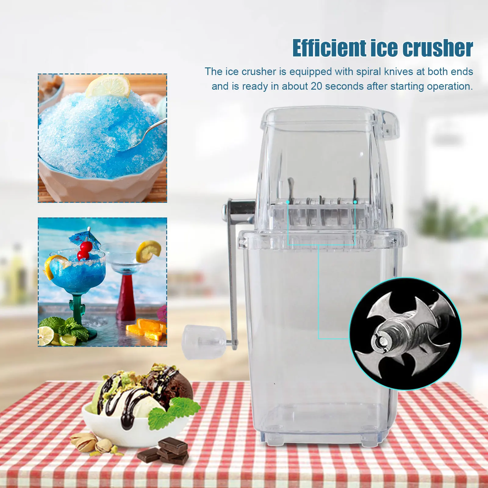 Дробилка для льда мини-бритвы измельчитель ручная машина приготовления смузи с