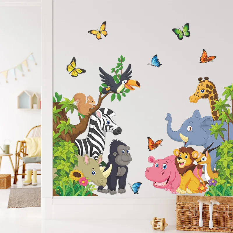 Forest Animals Wall Stickers For Kids Rooms Home Door Decor Cartoon Lion Elephant Giraffee Wall Decals Pvc Mural Art Diy Posters
Forest Animals Wall Stickers For Kids Rooms Home Door Decor Cartoon Lion Elephant Giraffee Wall Decals Pvc Mural Art Diy Posters