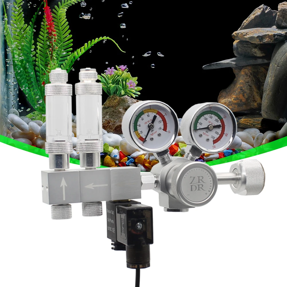 Aquarium CO2 Regulator with Check Valve Bubble Counter Solenoid Valve Control System Kits Aquarium CO2 Pressure Reducing Valve 
Aquarium CO2 Regulator with Check Valve Bubble Counter Solenoid Valve Control System Kits Aquarium CO2 Pressure Reducing Valve