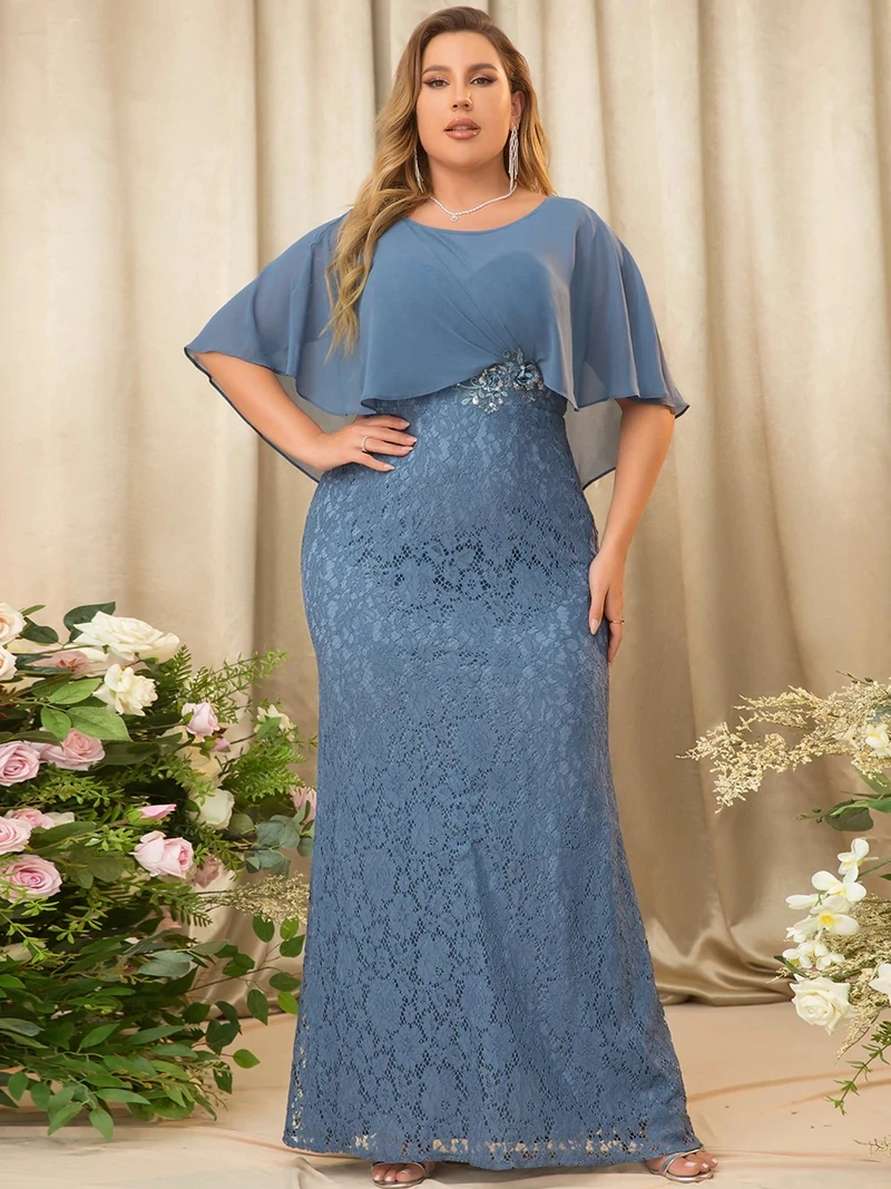 Plus Size Evening Dresses 2022 Ever Pretty Mermaid Ruffles Sleeves A Line V Neck Wedding Party Dress Robe de Soirée For Women
Plus Size Evening Dresses 2022 Ever Pretty Mermaid Ruffles Sleeves A Line V Neck Wedding Party Dress Robe de Soirée For Women