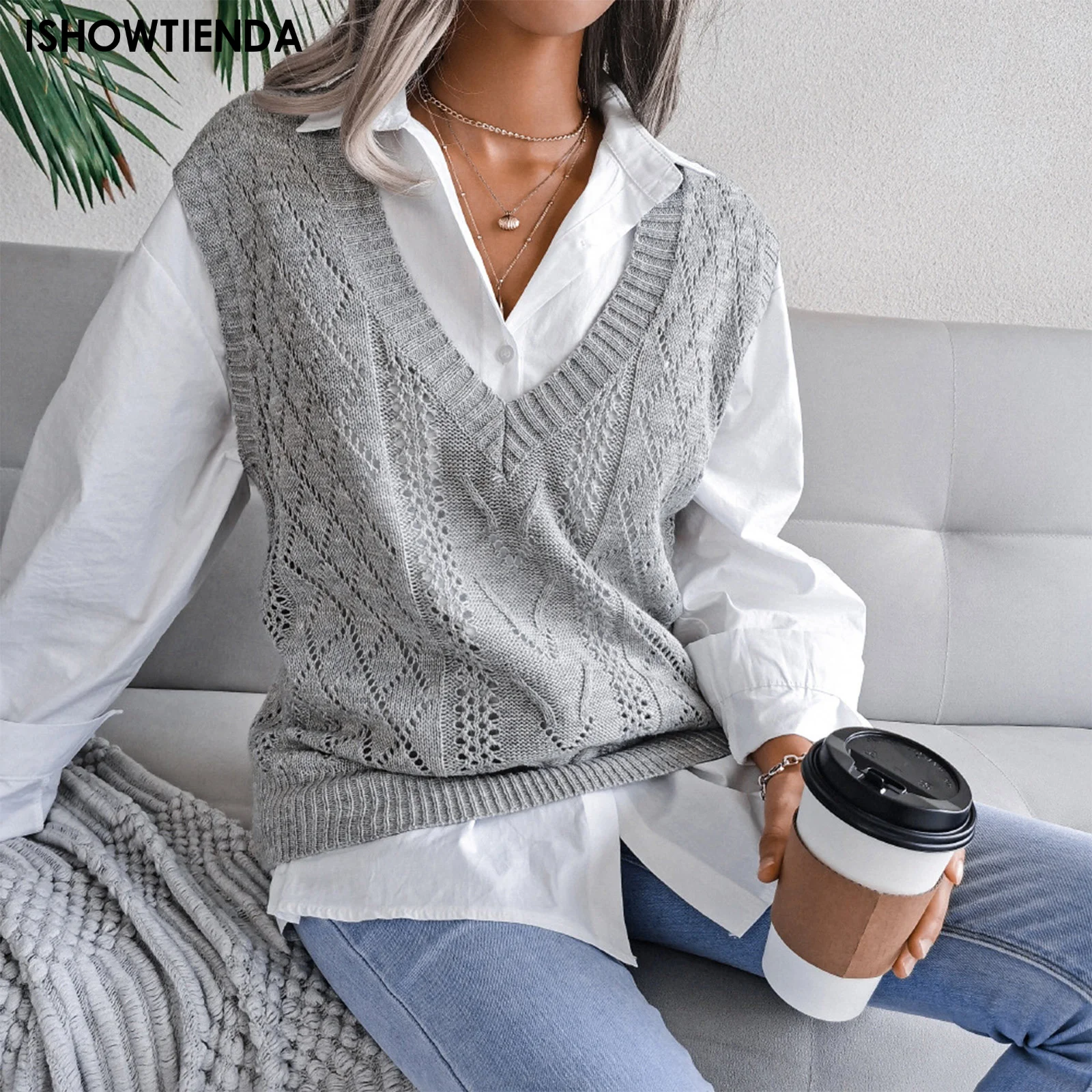 Women Sweater Vest Knitted Sleeveless Casual V Neck Korean Knitwear Tops Elastic Fashion Streetwear Office Lady Solid Vests
Women Sweater Vest Knitted Sleeveless Casual V Neck Korean Knitwear Tops Elastic Fashion Streetwear Office Lady Solid Vests