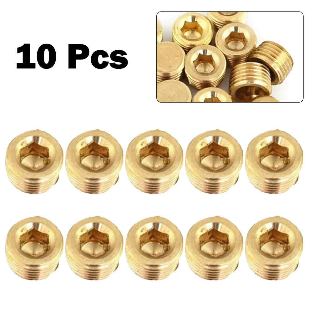 10Pcs Hexagon Plug PT Male Thread Brass Internal Hex Head Socket Pipe Plugs End Cap Hydraulics Pneumatics Pumps Plumbing
10Pcs Hexagon Plug PT Male Thread Brass Internal Hex Head Socket Pipe Plugs End Cap Hydraulics Pneumatics Pumps Plumbing
