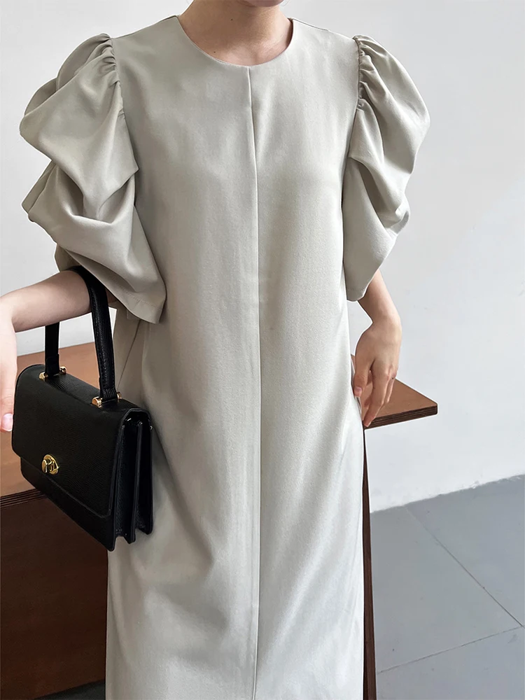 Jastie Summer New Casual Ladies Dress Simple Round Neck Straight Long Dresses Elegant Fashion Solid Puff Sleeve Dress Women 2023
Jastie Summer New Casual Ladies Dress Simple Round Neck Straight Long Dresses Elegant Fashion Solid Puff Sleeve Dress Women 2023