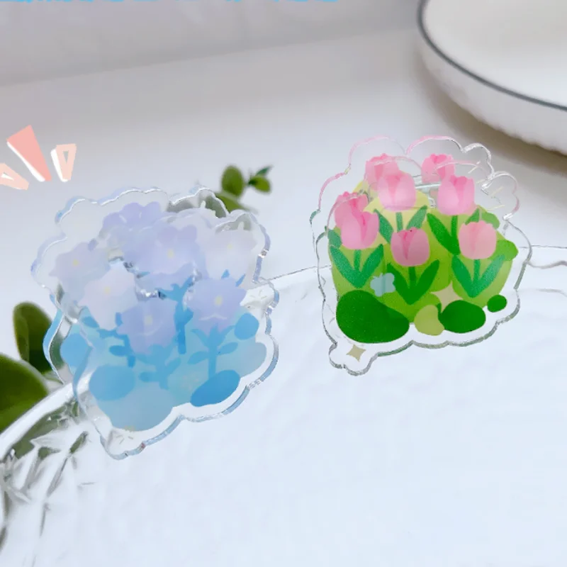 

Transparent Double-sided File Folder Acrylic Paper Clip File Sealing Clip Hand Account Clip Kawaii Stationery Cute Paper Clips