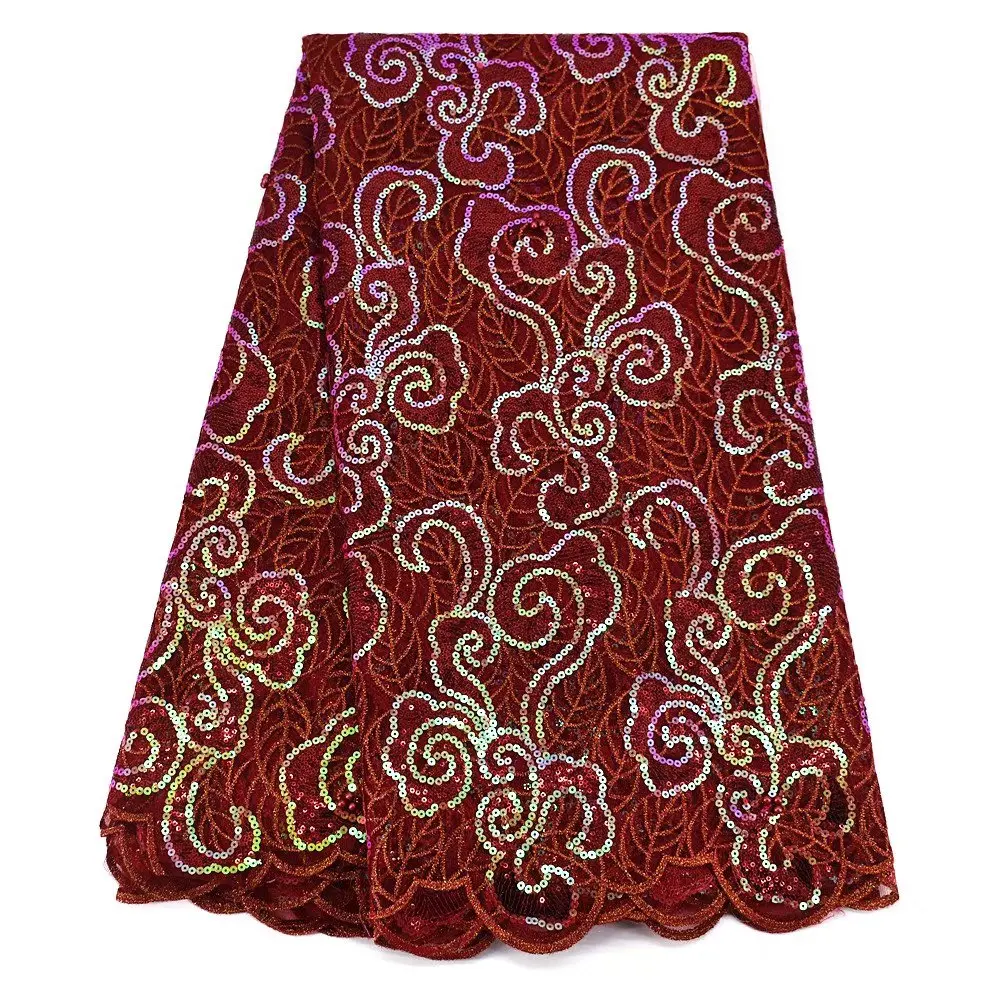 High Quality Wine Color Net Lace with Sequins Design Embroiderde Sewing Fabric for Ladies Party XG17
High Quality Wine Color Net Lace with Sequins Design Embroiderde Sewing Fabric for Ladies Party XG17