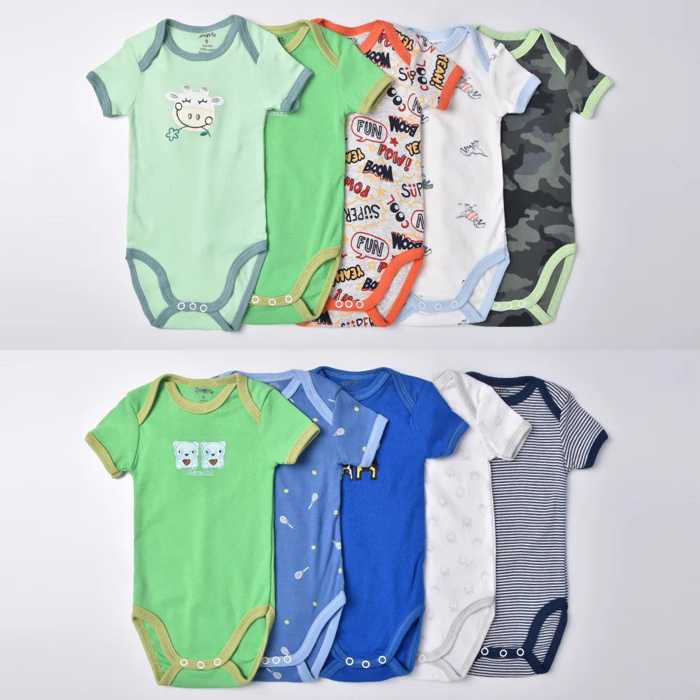 5-Piece Baby One-Piece Suit European And American Cotton Short-Sleeved Triangle Rompers Newborn Boys And Girls Baby Clothes 
5-Piece Baby One-Piece Suit European And American Cotton Short-Sleeved Triangle Rompers Newborn Boys And Girls Baby Clothes