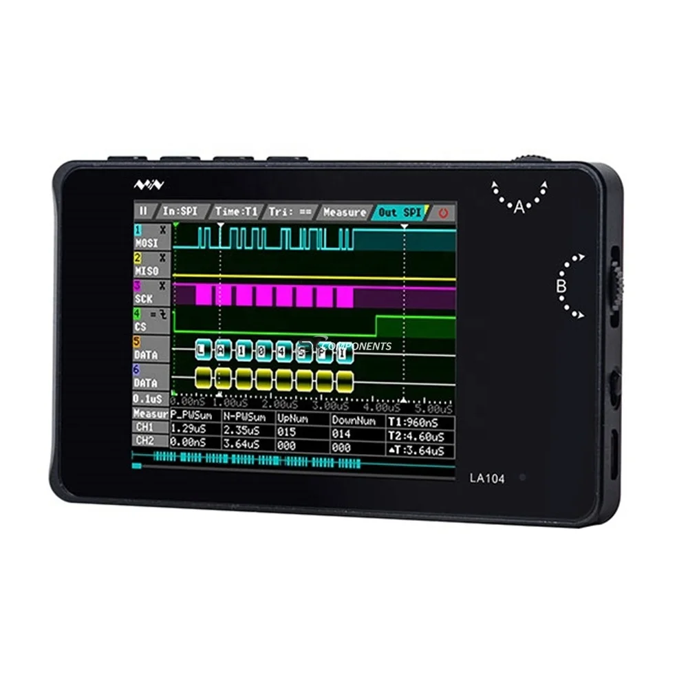 Mini DSO LA104 Digital Logic Analyzer 2.8 inch Screen 4 Channels Programmable 100MHz Max Sampling Rate Oscilloscope
Mini DSO LA104 Digital Logic Analyzer 2.8 inch Screen 4 Channels Programmable 100MHz Max Sampling Rate Oscilloscope
