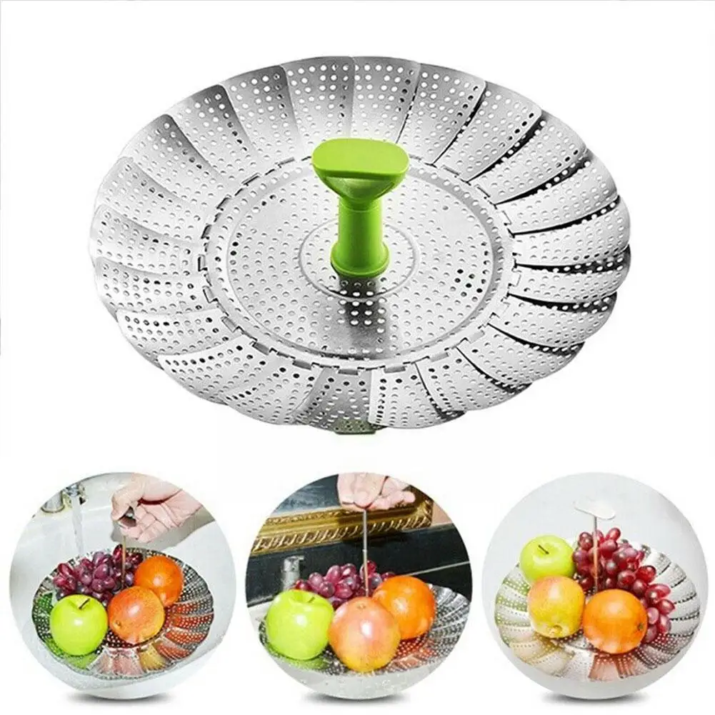 Multifunctional Dish Steam Steel Food Steamer Basket Kitchen Pannen Cooker Vegetable Tool Steamer Mesh Expandable A2K9
Multifunctional Dish Steam Steel Food Steamer Basket Kitchen Pannen Cooker Vegetable Tool Steamer Mesh Expandable A2K9