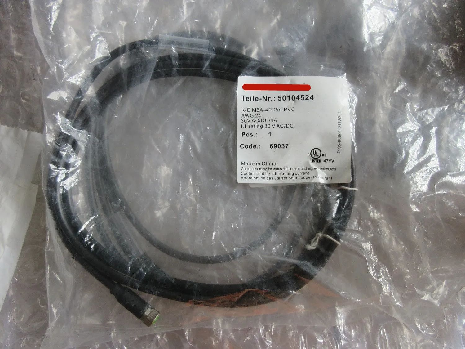 

K-D M8A-4P-2M-PVC test cable replaces KD U-M8-4A-V1-020