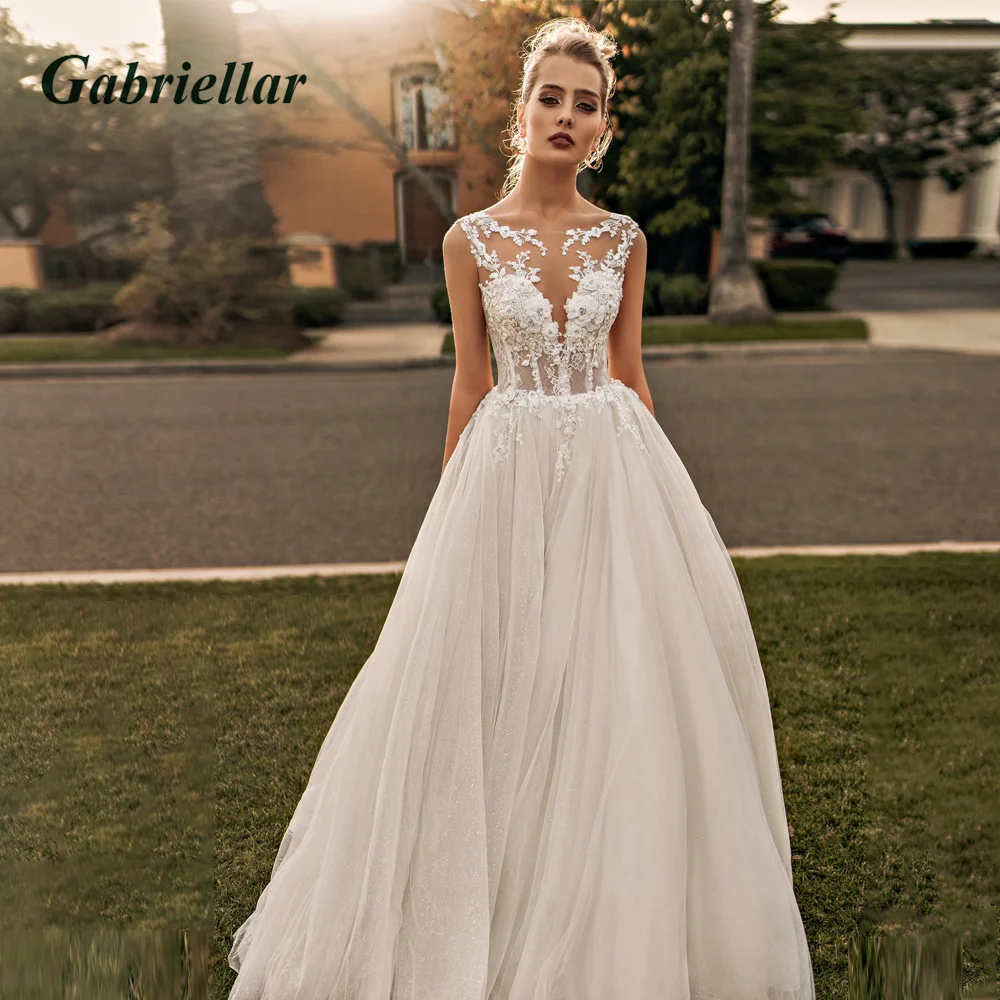 Gabriellar Classic A-LINE Scoop Glitter Wedding Dresses For Brides Buttons Appliques Wedding Gown Vestido De Noiva Customer Made
Gabriellar Classic A-LINE Scoop Glitter Wedding Dresses For Brides Buttons Appliques Wedding Gown Vestido De Noiva Customer Made