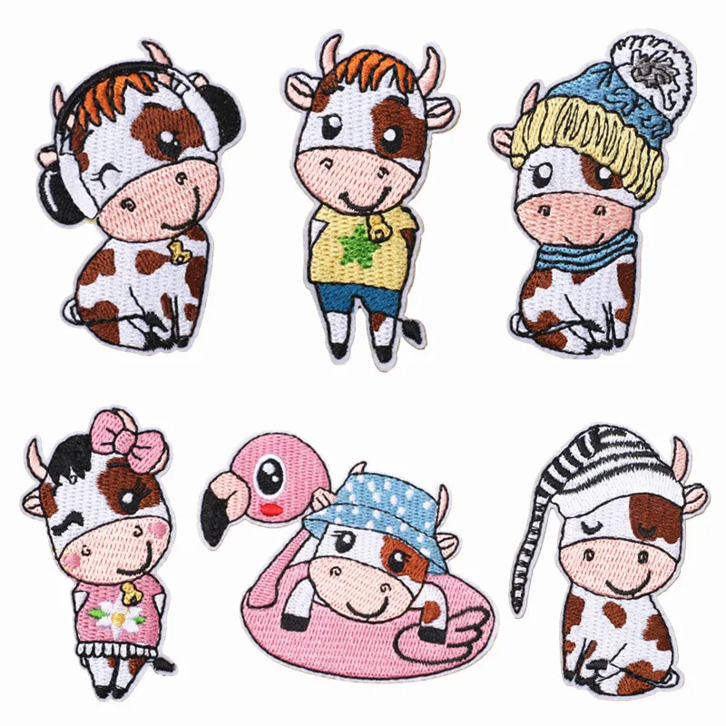 6Pcs/lot Cartoon cute Cow Series Iron on Embroidered Patches For on Clothes DIY Hat Jeans Sticker Sew-on Patch Applique Badge
6Pcs/lot Cartoon cute Cow Series Iron on Embroidered Patches For on Clothes DIY Hat Jeans Sticker Sew-on Patch Applique Badge