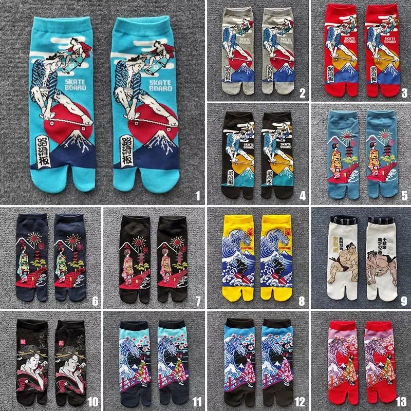 Pair Japanese Style Dancing Geisha Printing Tabi Toe Socks Cotton Men Women Separate Kimono Flip Flop Two Fingers Socks
Pair Japanese Style Dancing Geisha Printing Tabi Toe Socks Cotton Men Women Separate Kimono Flip Flop Two Fingers Socks