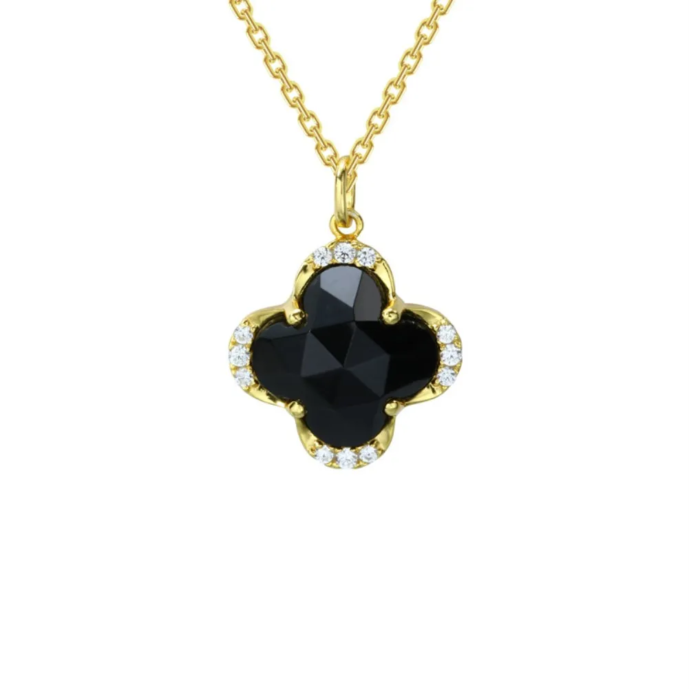 Classic Lucky Clover Black Onyx 925 Silver Necklace Collarbone Chain Fashion But Not Dated Temperament Ring Set Women
Classic Lucky Clover Black Onyx 925 Silver Necklace Collarbone Chain Fashion But Not Dated Temperament Ring Set Women