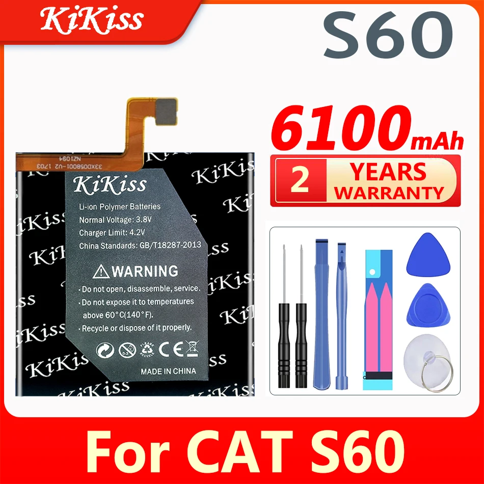

KiKiss 6100mAh Replacement Battery for Caterpillar Cat S60 APP-12F-F57571-CGX-111 Batteries Bateria+Gift Tools