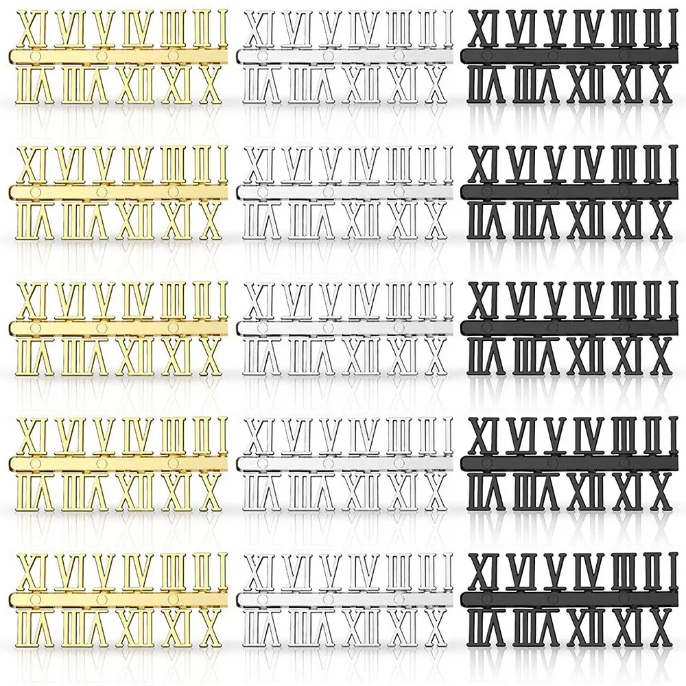 15 Pieces Clock Numerals Kit DIY Digital Clock Numbers Clock Hands Replacement Parts Clock Accessories (Roman Numerals)
15 Pieces Clock Numerals Kit DIY Digital Clock Numbers Clock Hands Replacement Parts Clock Accessories (Roman Numerals)