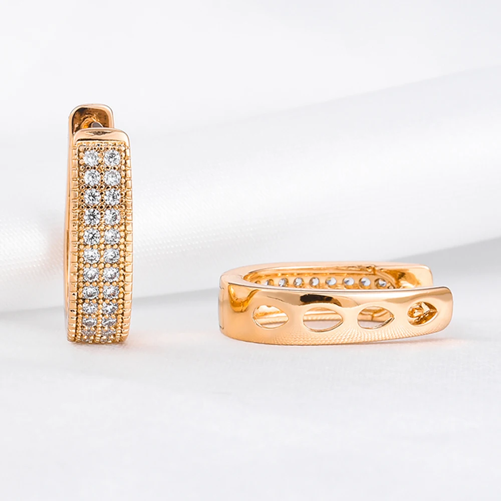 Crystal 585 Rose Color Gold Hoop Earring Women Punk Statement Jewelry Copper Texture Geometry Small U Shaped Huggies Earrings
Crystal 585 Rose Color Gold Hoop Earring Women Punk Statement Jewelry Copper Texture Geometry Small U Shaped Huggies Earrings