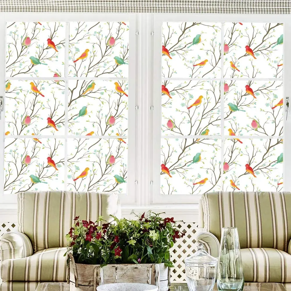 Stained Privacy Window Film Non-Adhesive Frosted Bird Window Cling Vinyl Decorative Glass Film Static Cling Stickers for Home
Stained Privacy Window Film Non-Adhesive Frosted Bird Window Cling Vinyl Decorative Glass Film Static Cling Stickers for Home
