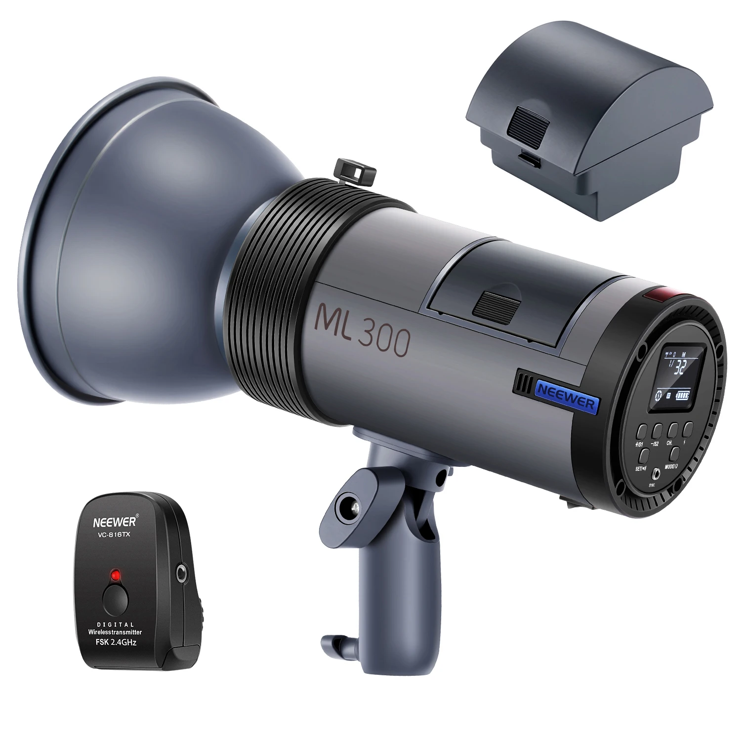 Neewer 300W GN60 Outdoor Studio Flash Strobe Li-ion Battery-Powered Monolight With 2.4GHz Wireless Trigger,0.4-2.5s Recycle Time
Neewer 300W GN60 Outdoor Studio Flash Strobe Li-ion Battery-Powered Monolight With 2.4GHz Wireless Trigger,0.4-2.5s Recycle Time