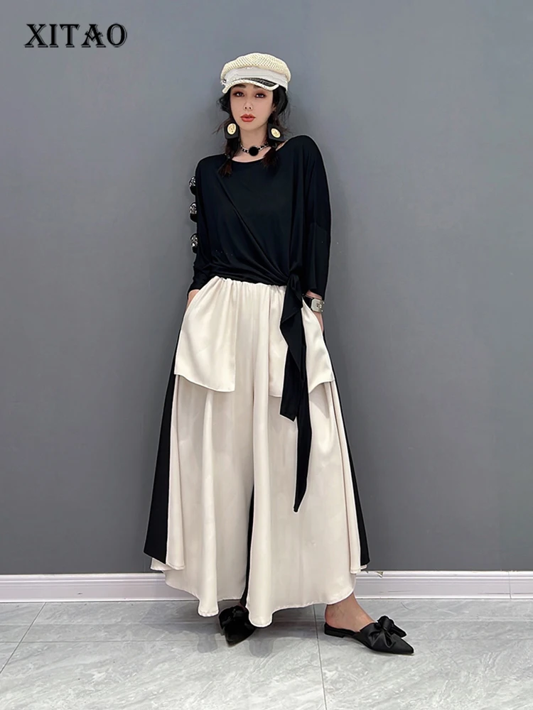 XITAO Wide Leg Pant Sets Contrast Color Patchwork Big Pocket Women Hollow Out Wrist Sleeve Top T-shirt Two Piece Sets WLD7852
XITAO Wide Leg Pant Sets Contrast Color Patchwork Big Pocket Women Hollow Out Wrist Sleeve Top T-shirt Two Piece Sets WLD7852
